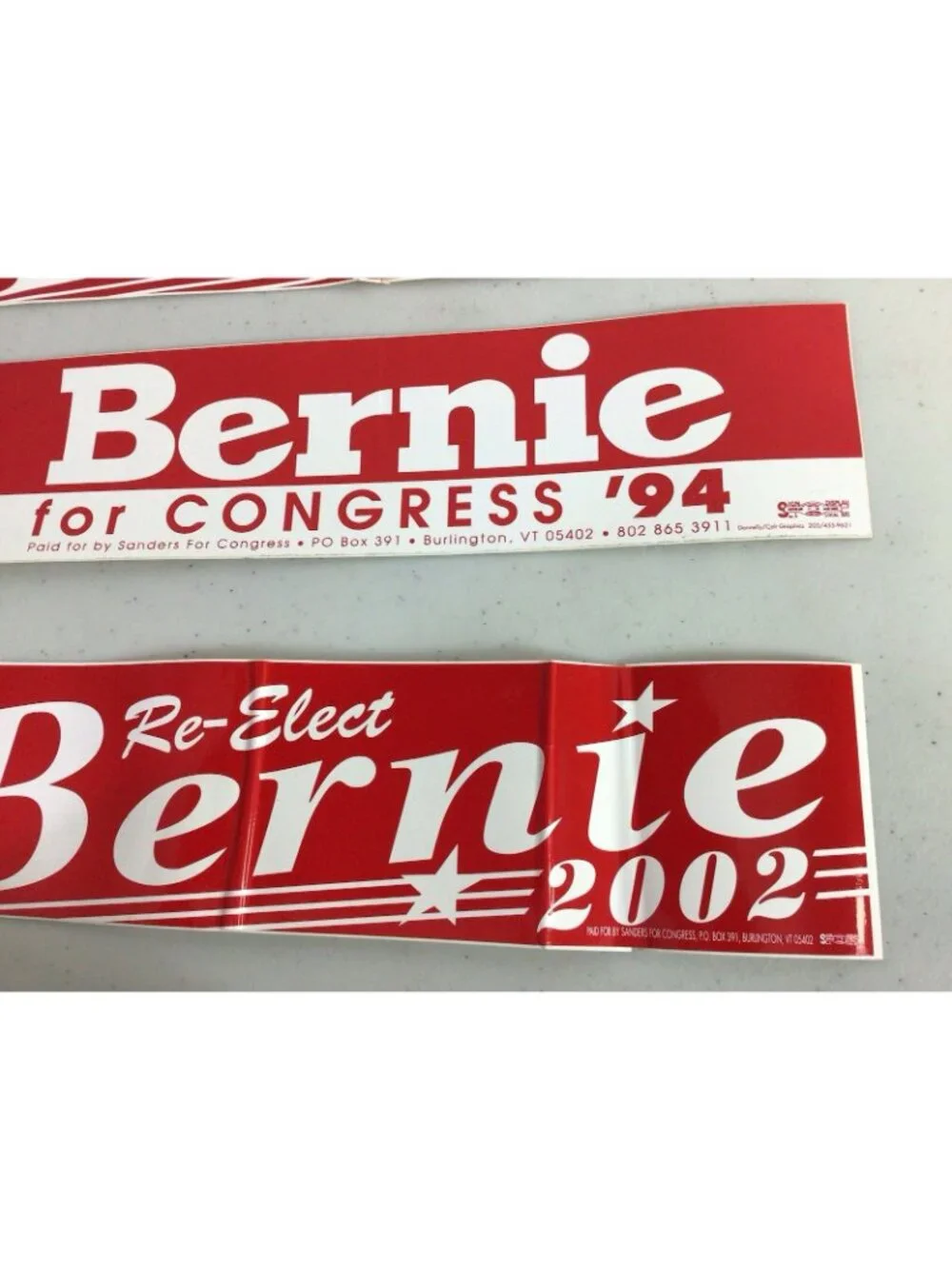 Vintage Bernie Sanders Bumper Sticker Political Re-Elect Bernie 2000 Lot of 4